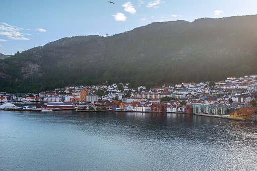 Paisaje, Fiordos, Noruega, Bergen, Cielo